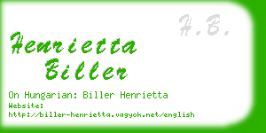 henrietta biller business card